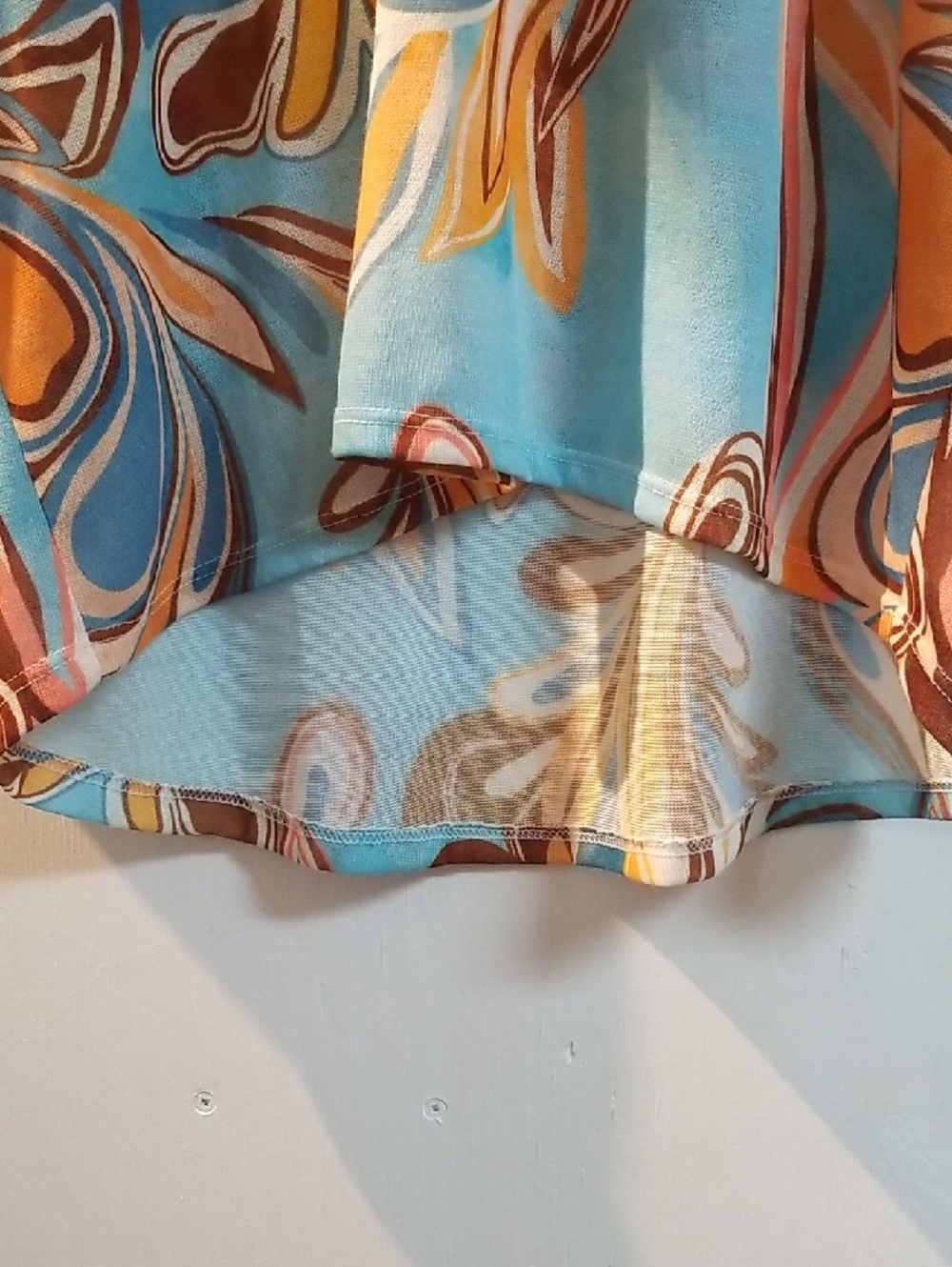 Karma Turquoise Multi-Color Abstract V-Neck Tunic - Picture 4 of 6